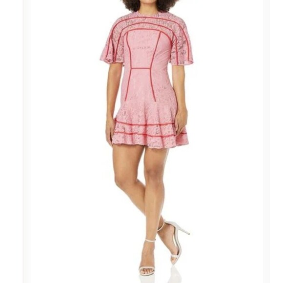 Keepsake Dress Women Size XL Peony Red Dreamers Lace Mini